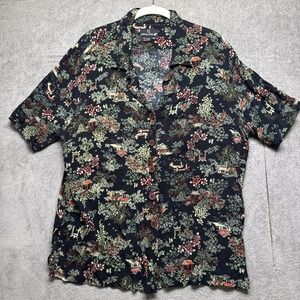 Carole Little Cottagecore Scenic Print Blouse 1X Rayon Boho Japanese‎ Aesthetic